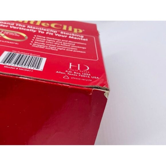 The Original MantleClip Stocking Holder 4-Pack Brushed Metal Adjustable Clips - Picture 10 of 12